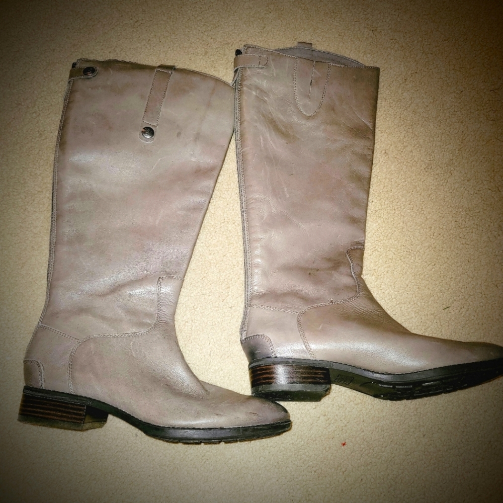 Sam Edelman Knee High Riding Boots Size 9 Taupe